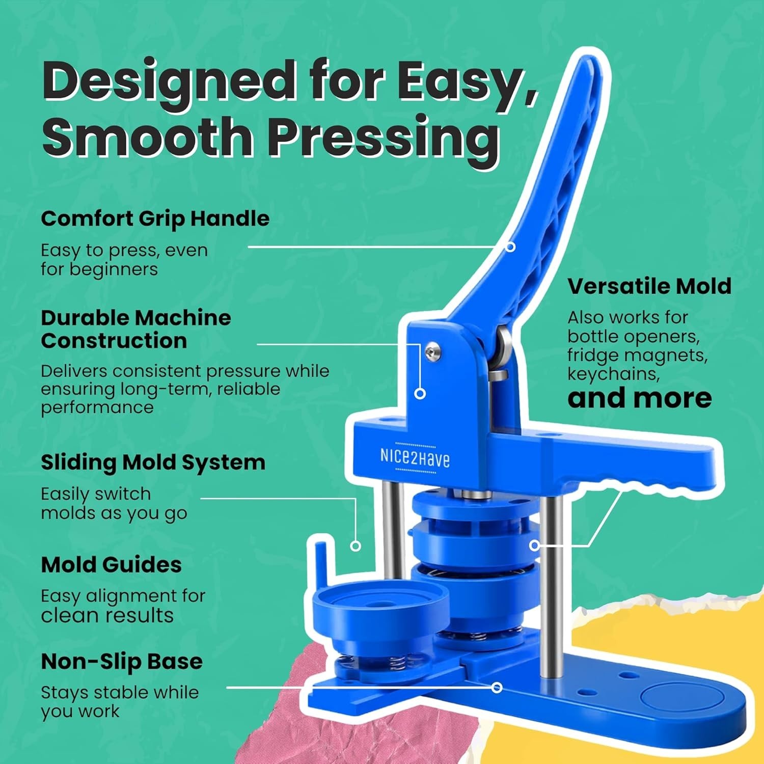 All-in-One Button Maker Machine with Magnets & Custom Designs – Fun for All Ages
