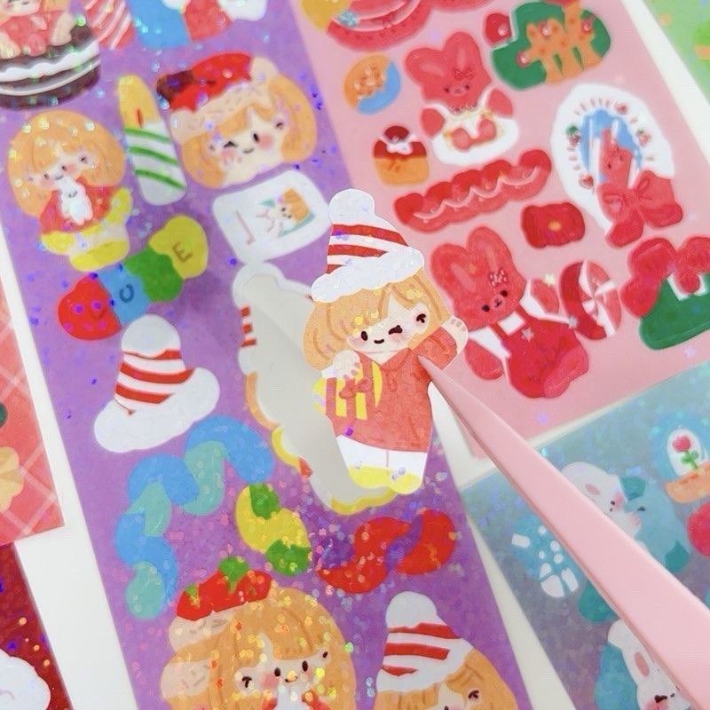 10sheets Mixed Korean Cute Deco Photo Cards Scrapbook Stickers