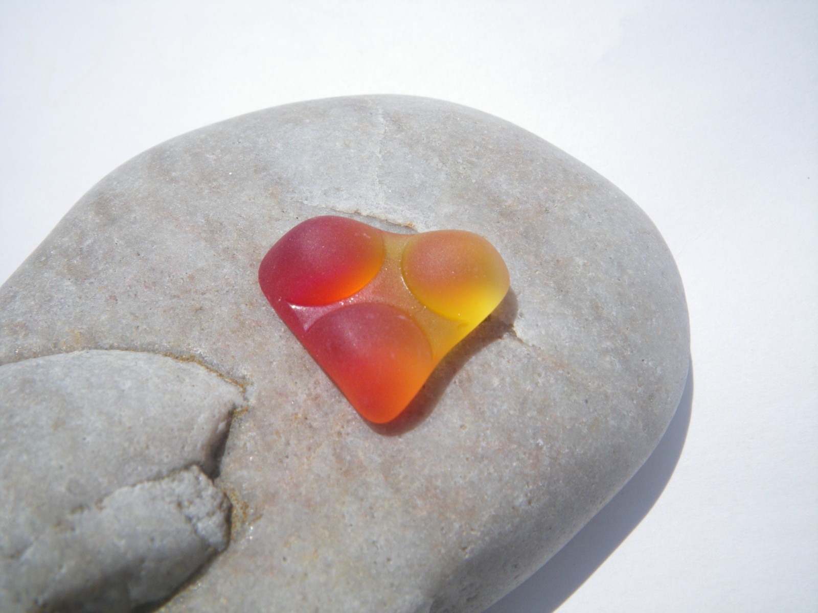 Sea Glass, Red and Yellow Hobnail