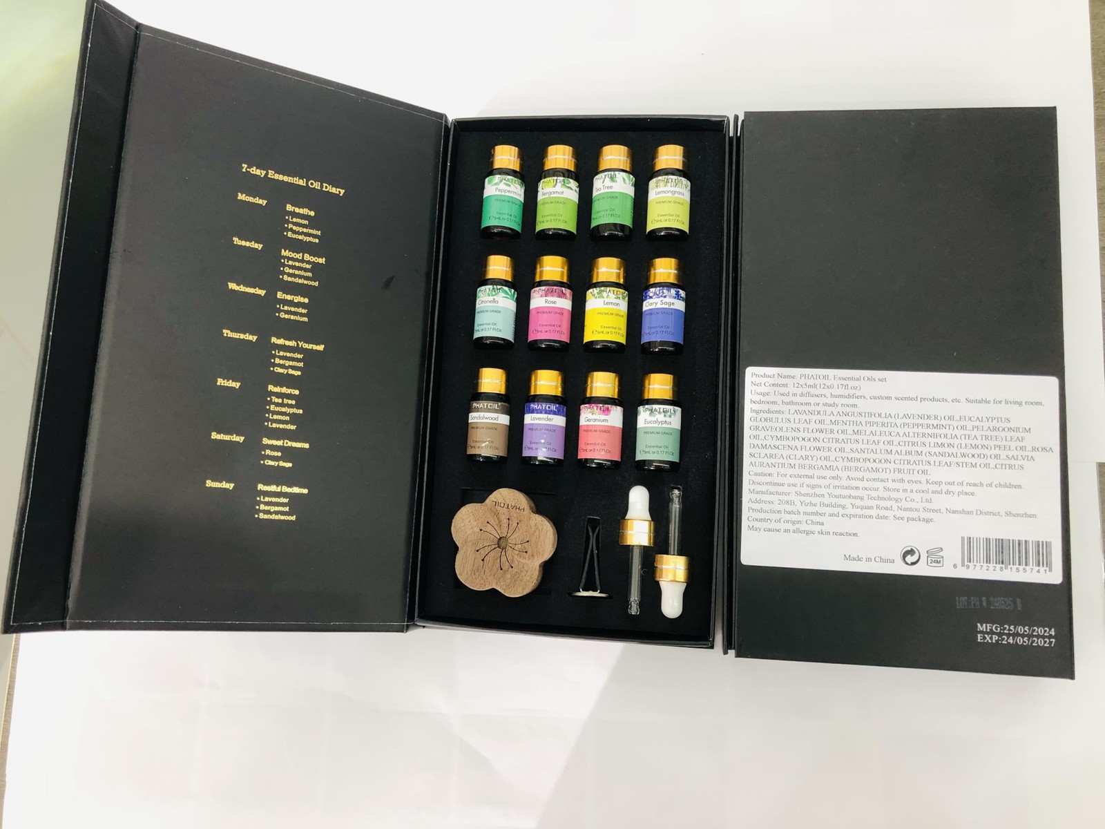 PHATOIL Essential Oil Set, 12x5ml Oils Gift 2.04 Fl Oz (Pack of 1)