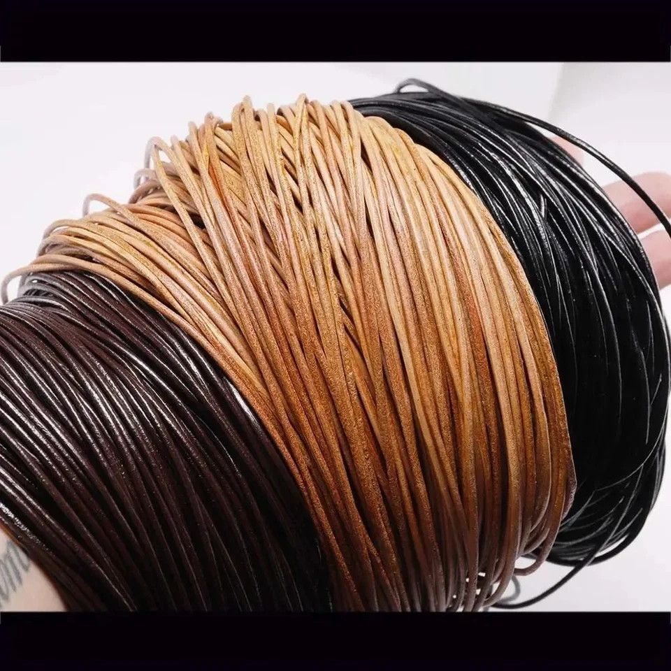 Genuine Leather Cord Round String – DIY Jewelry Making Necklace & Bracelet