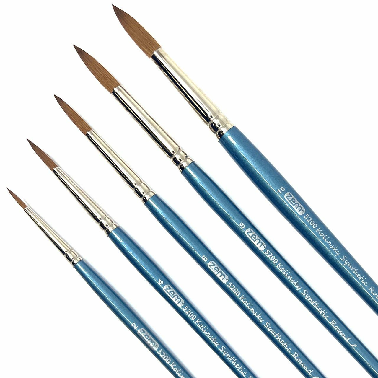 AS-207 Kolinsky Synthetic Rounds Brush Set 5 pcs | Watercolor