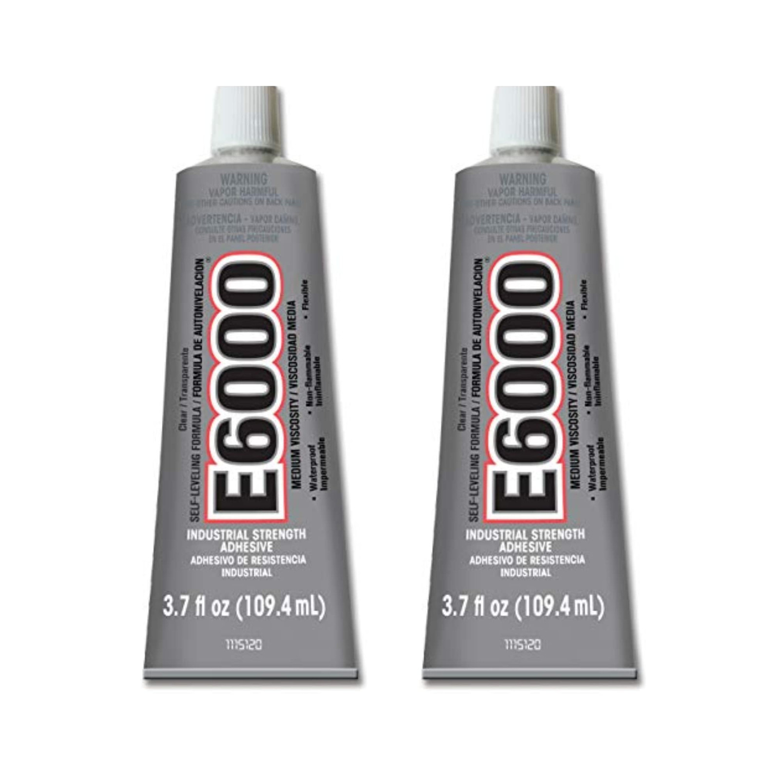 E6000 Industrial Strength Clear Adhesive 2 Pack Multi Purpose 3.7 oz