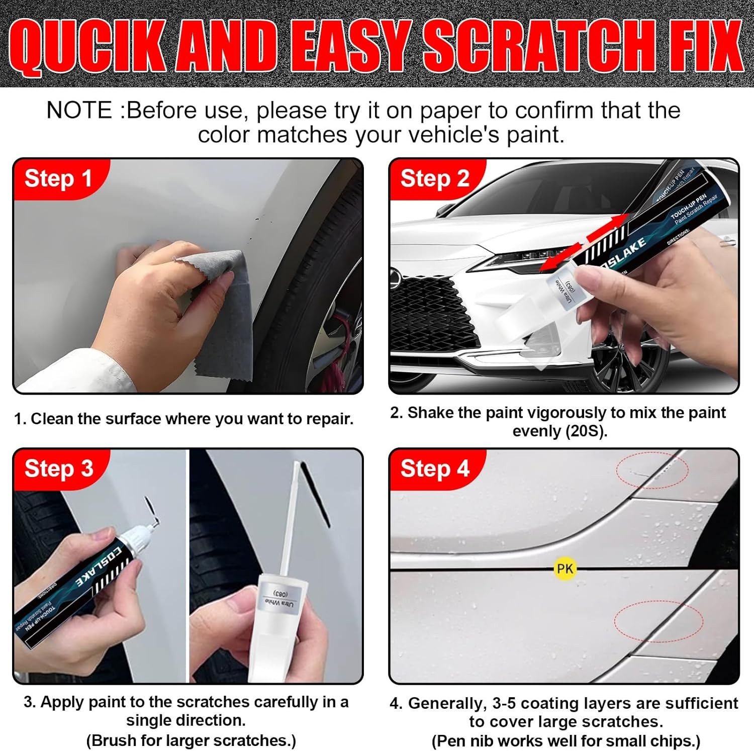 Touch Up Paint Kit For Lexus 1J7 Atomic Silver Metallic Scratch Repair Kit FAST