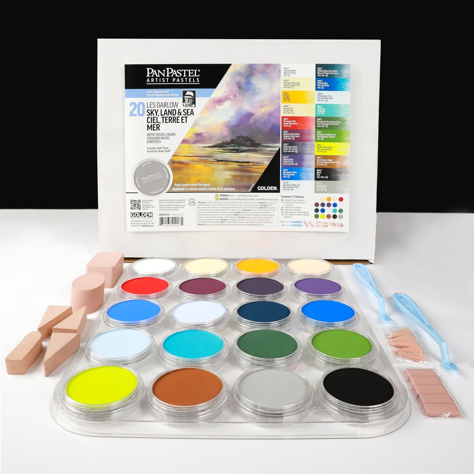 Artist Pastels by GOLDEN, Sky, Land & Sea – Les Darlow Set, 20 Color, Profess…
