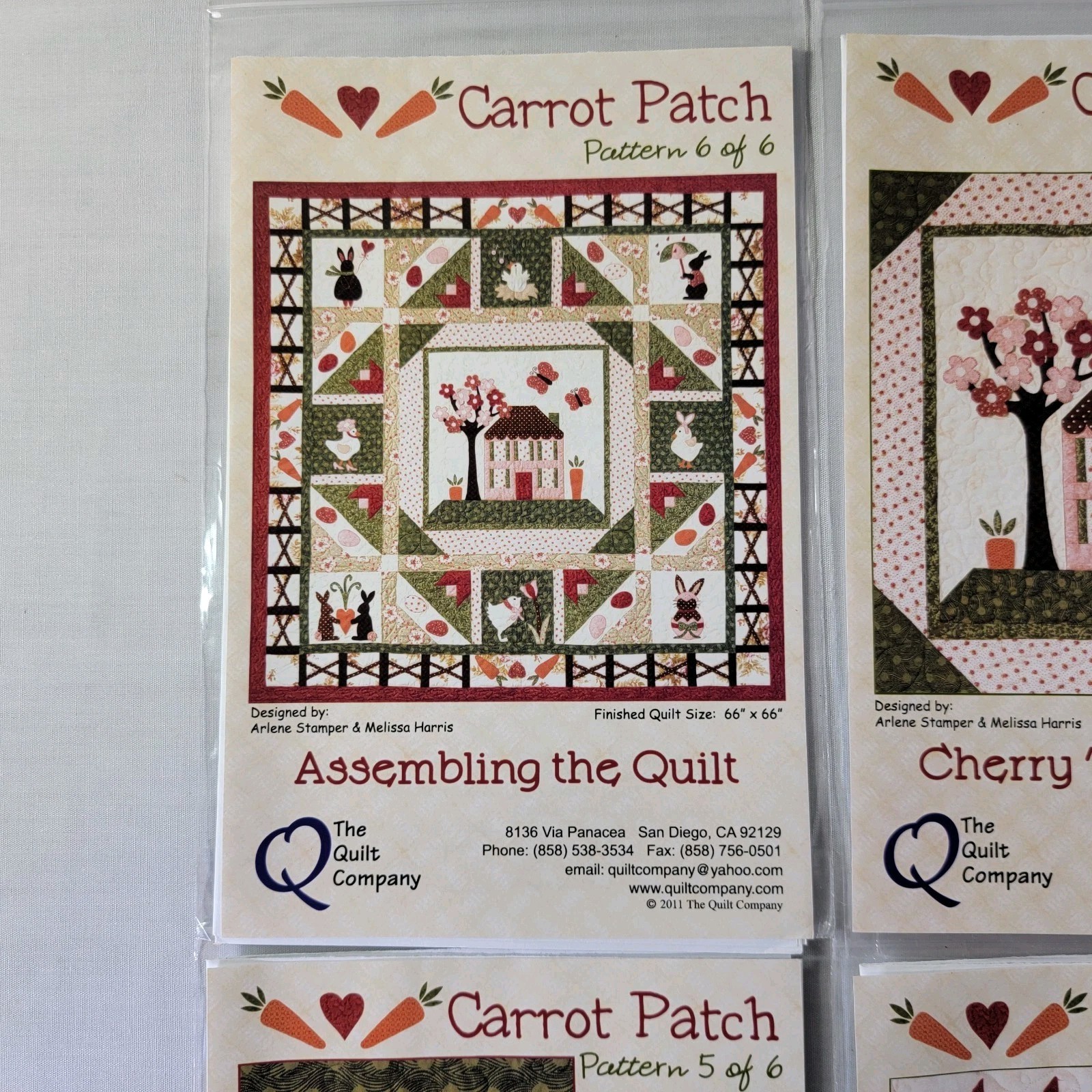 The Carrot Patch Appliqué Pattern Lot Quilt Crafts Wall Hanging Chick Duck Bunny