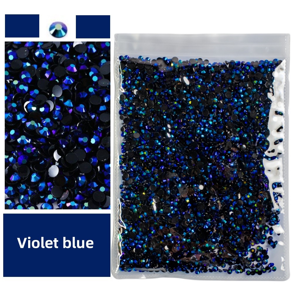 Bulk 2-6mm Jelly AB Resin Non Hot Fix Rhinestones Flat Back