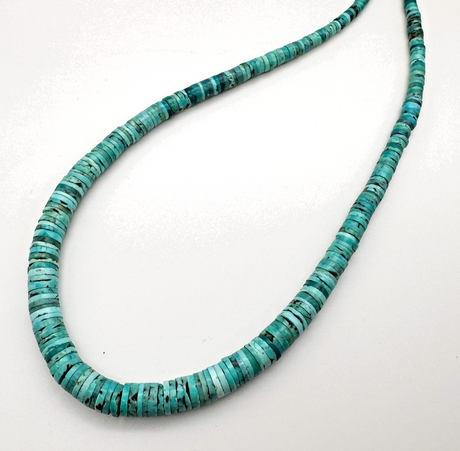 Natural Blue Arizona Kingman Turquoise Heishi Beads: Graduated Gemstone – PGS237