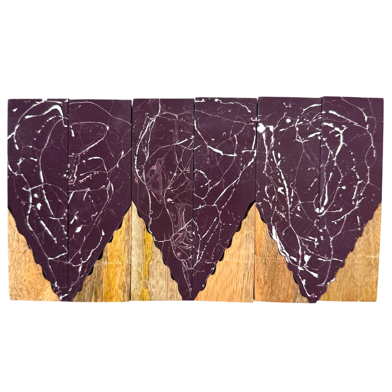 Hybrid Purple Resin Wood Knife Scale Blank Pair 5″ Acrylic Crafting Set Wooden