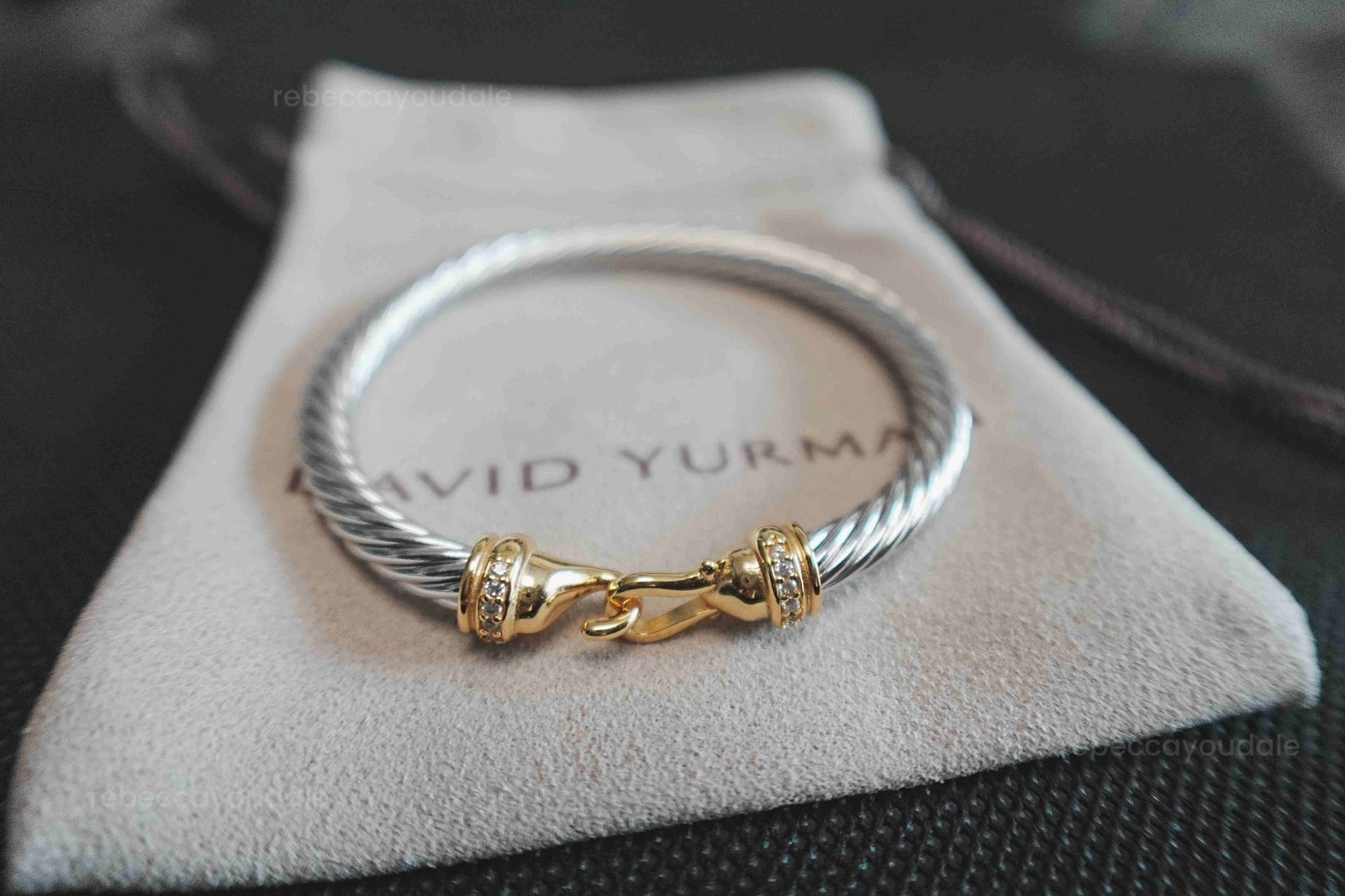 NEW.925 Silver and Gold DAVlDYurrmanTwisted cable bracelet
