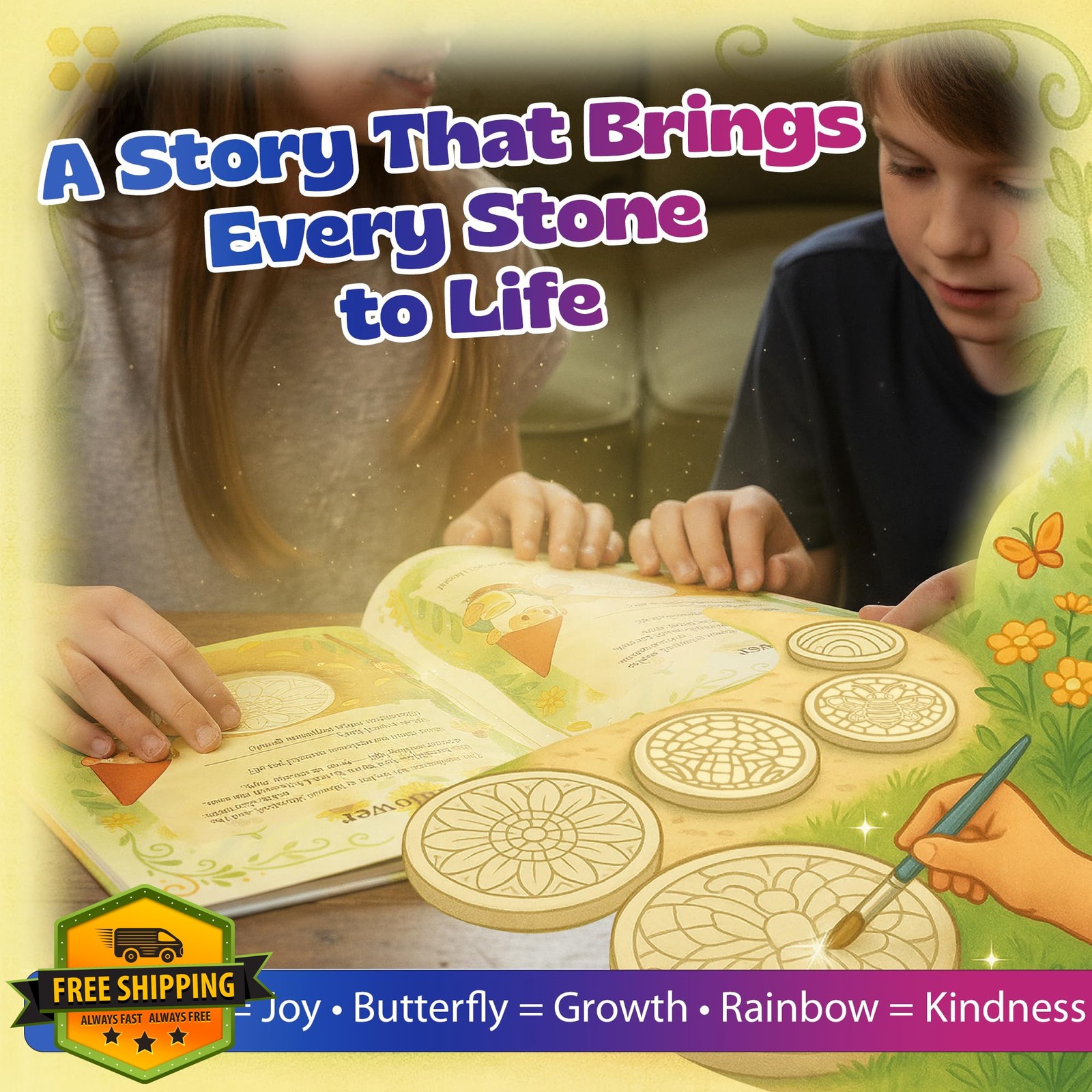 Pinwheel Crafts Stepping Stone Kit Paint Your Own