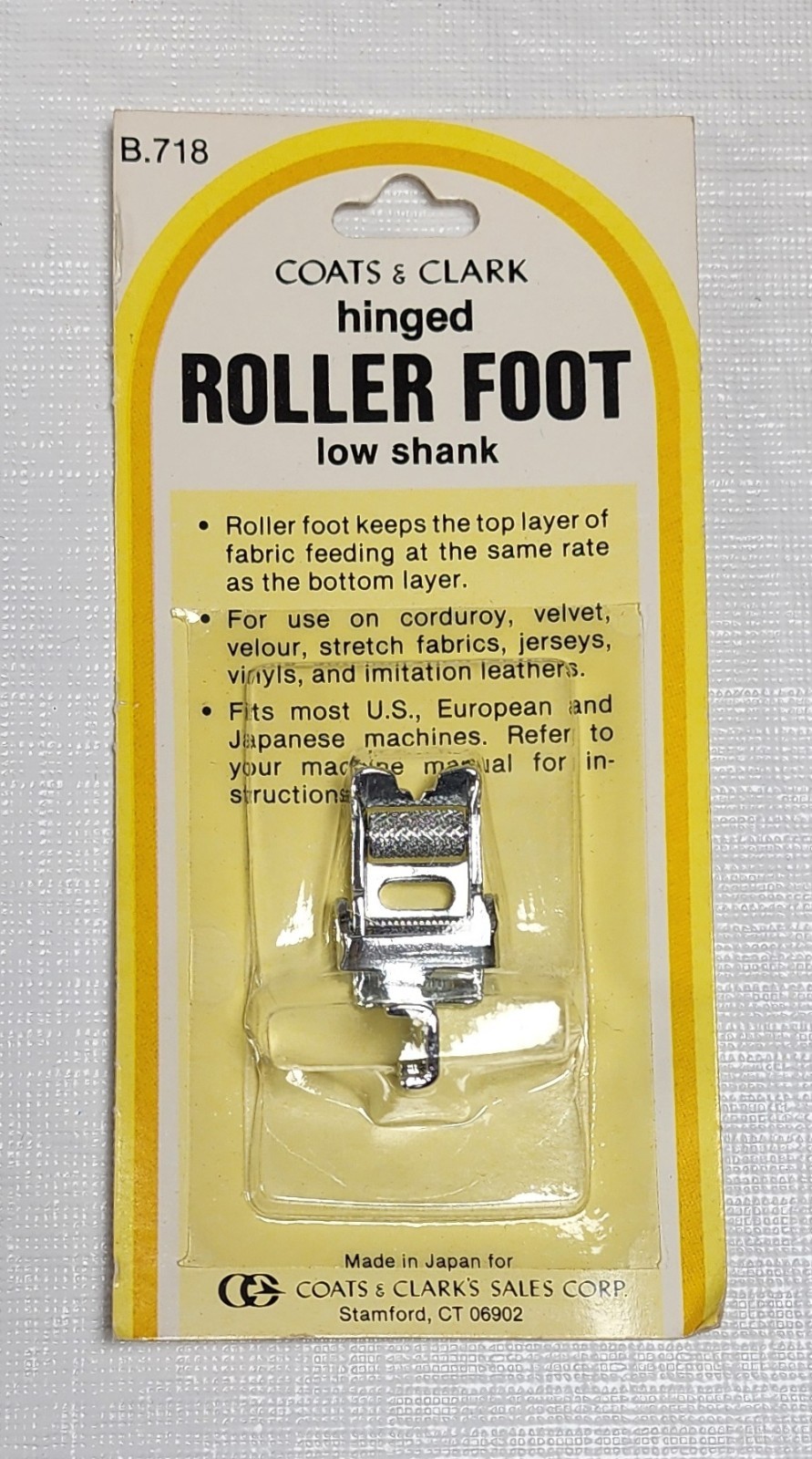 Vintage Low Shank Needle Sewing Machine Roller Foot New Old Stock Coats&Clark