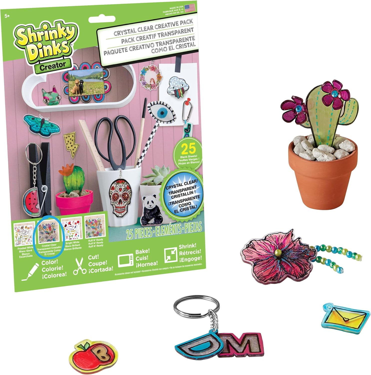 Just Play Shrinky Dinks Ruff N’ Ready Creative Pack, 25 Frosted White Sheets, Ki