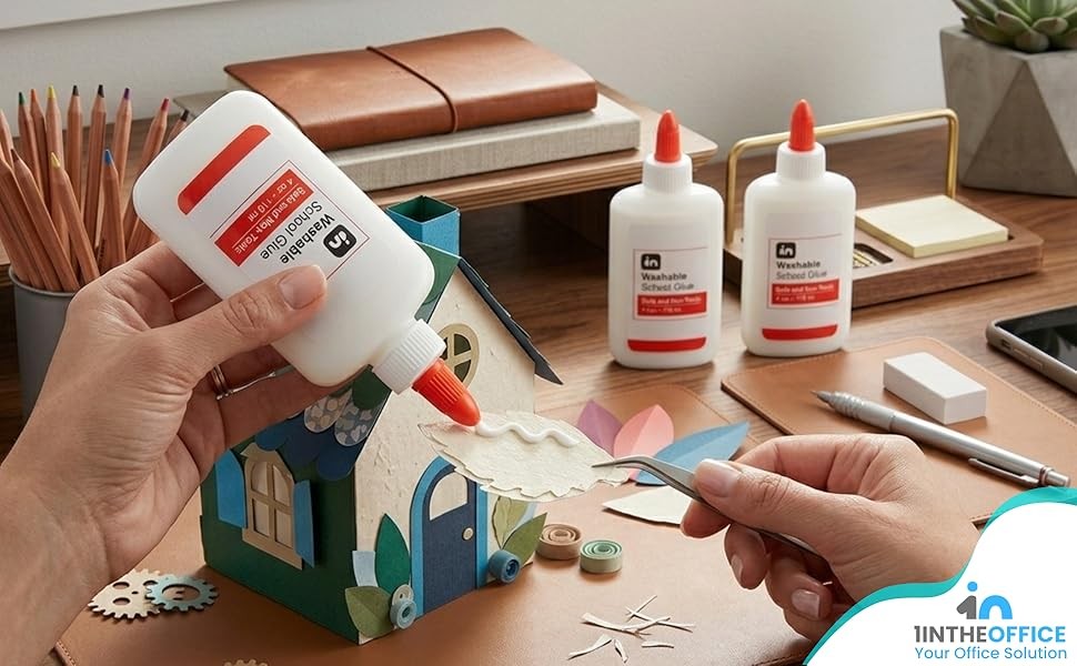School Glue, White Glue, 4 oz./ 118 ml, Washable, Non-Toxic, 3 Pack