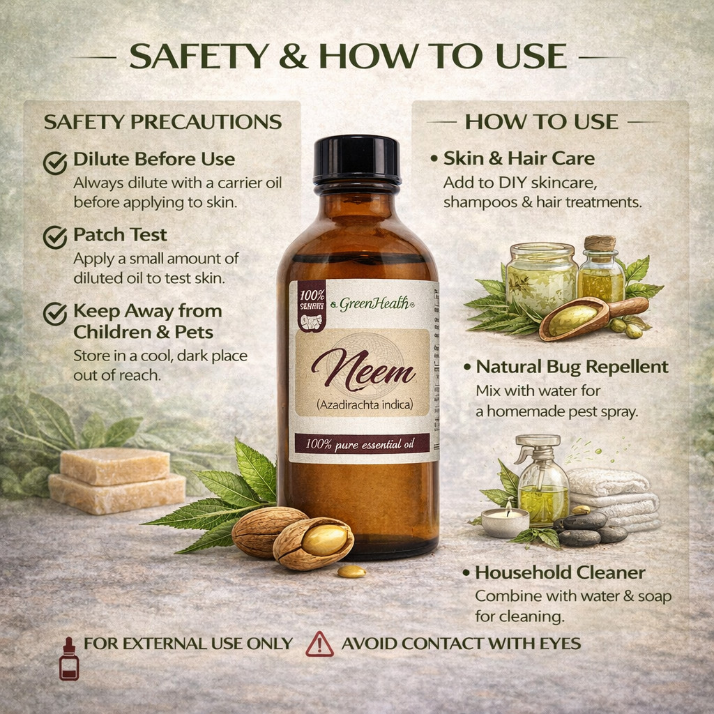 4 fl oz Neem Oil – uncut, 100% Pure & Natural – GreenHealth