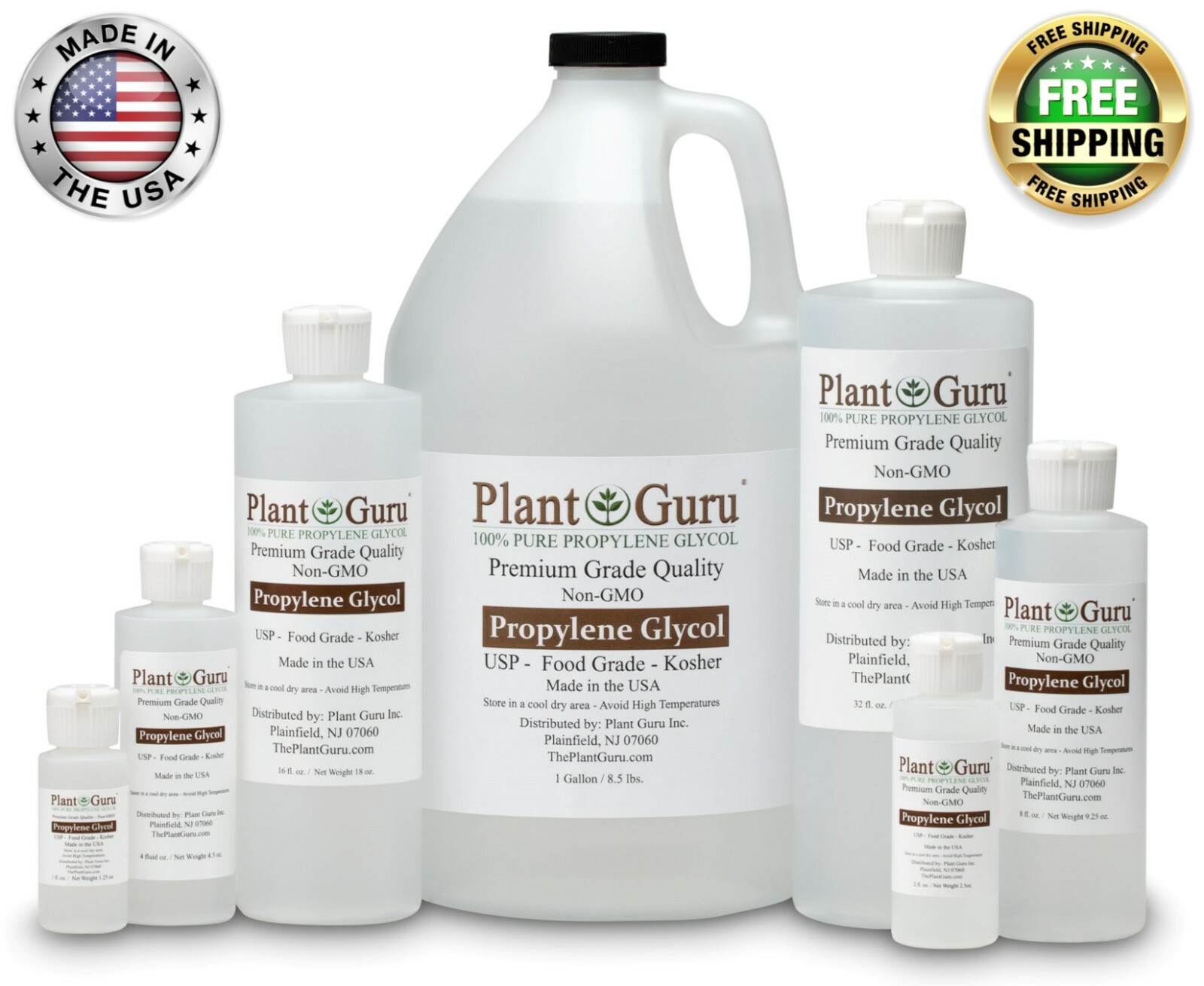 Vegetable Glycerin / Propylene Glycol 16 oz Each USP 99.9% Pure Food Grade VG PG