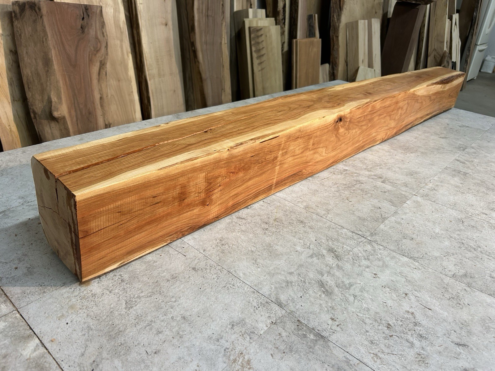 Cherry Mantel Beam/Fireplace Mantel Beam/Rustic Modern Wood/Solid Hardwood Beam