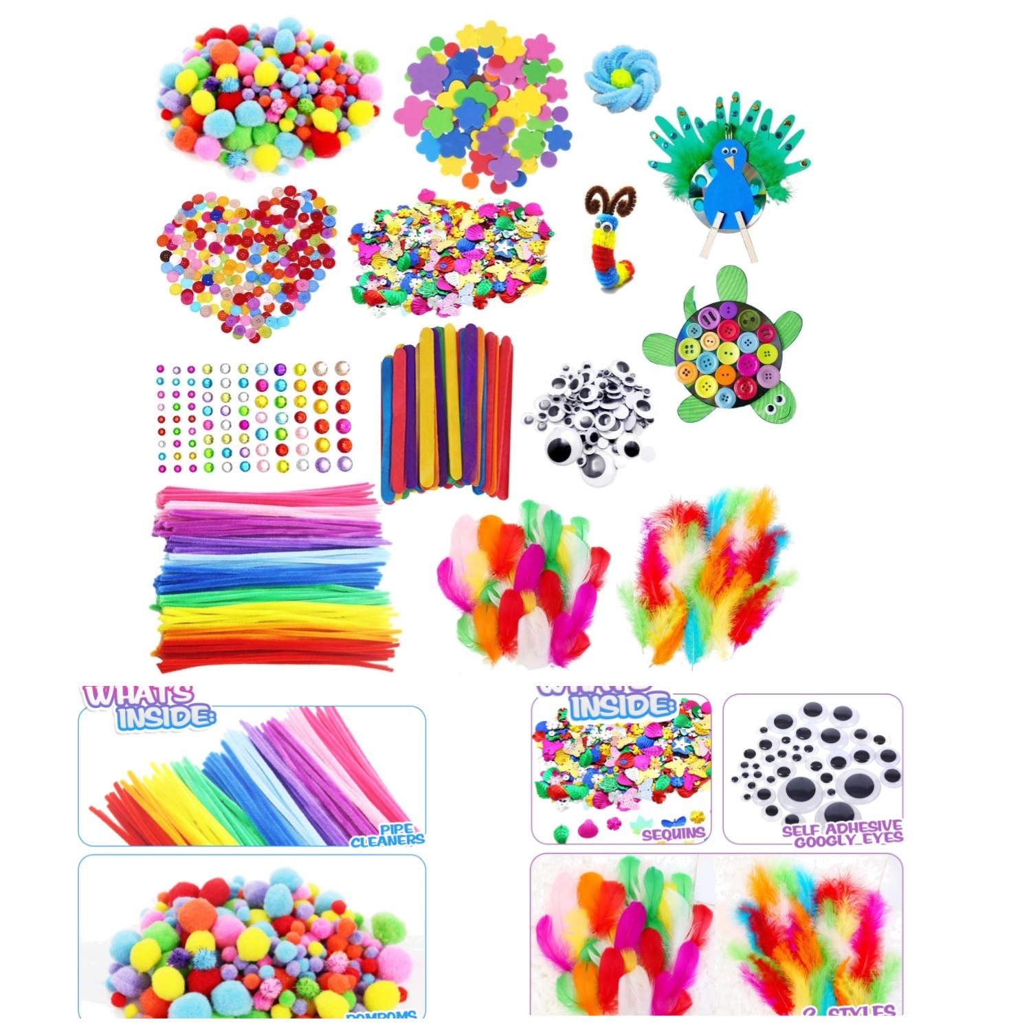 Comprehensive Crafting Kit with 1900 Colorful Supplies – Perfect for All Ages