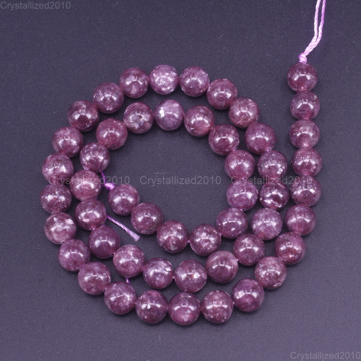 AAA Natural Purple Lepidolite Gemstone Round Loose Beads 6mm 8mm 10mm 12mm 15.5″