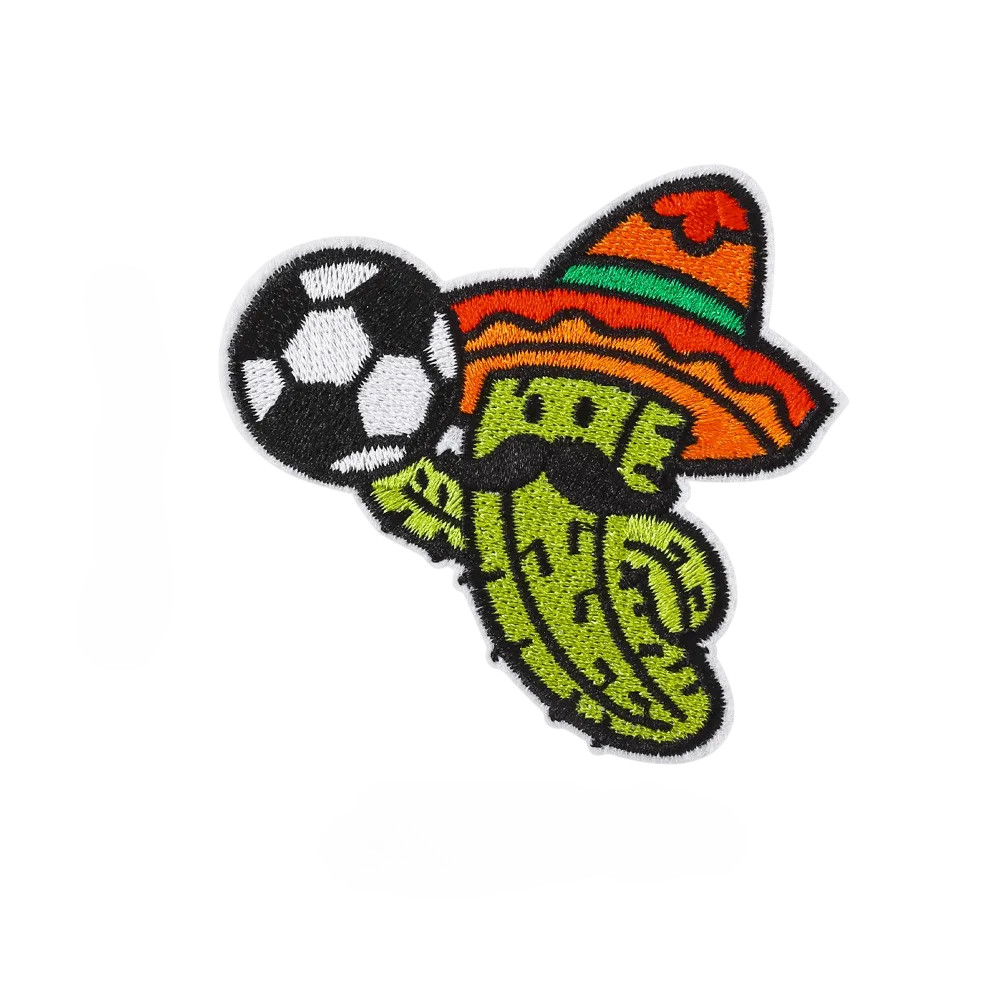 Mexico Soccer Football Sombrero World Cup Jalapeno Travel Patch, Iron or Sew On
