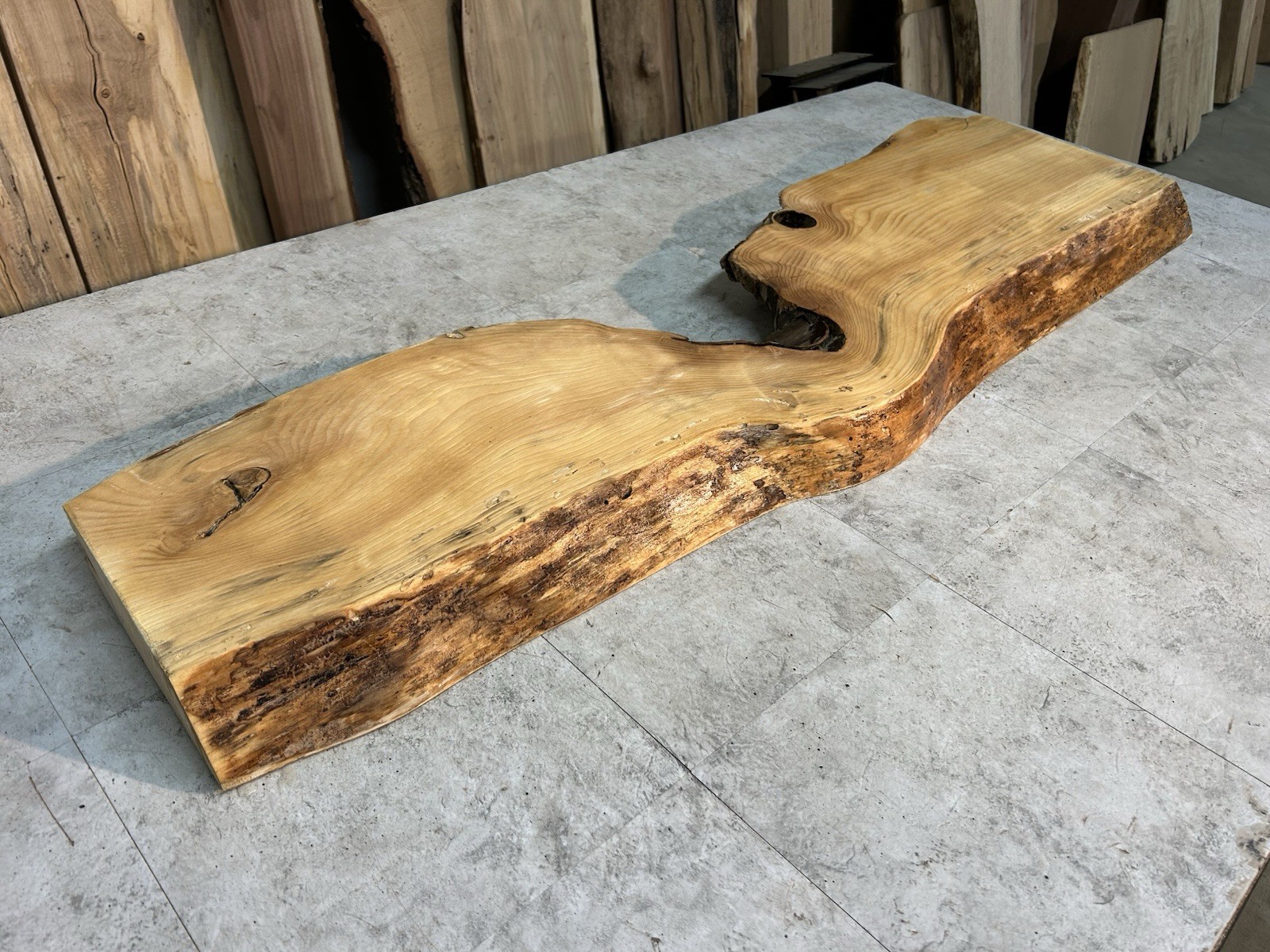 Gnarly Live Edge Pine Wood Slab/ Rustic Shelf or Mantle/Dried Wormy Pine Wood