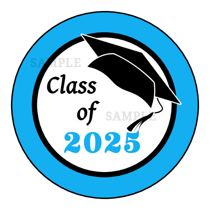 Blue Graduation Class of 2025 Envelope Seals, Stickers, labels tags