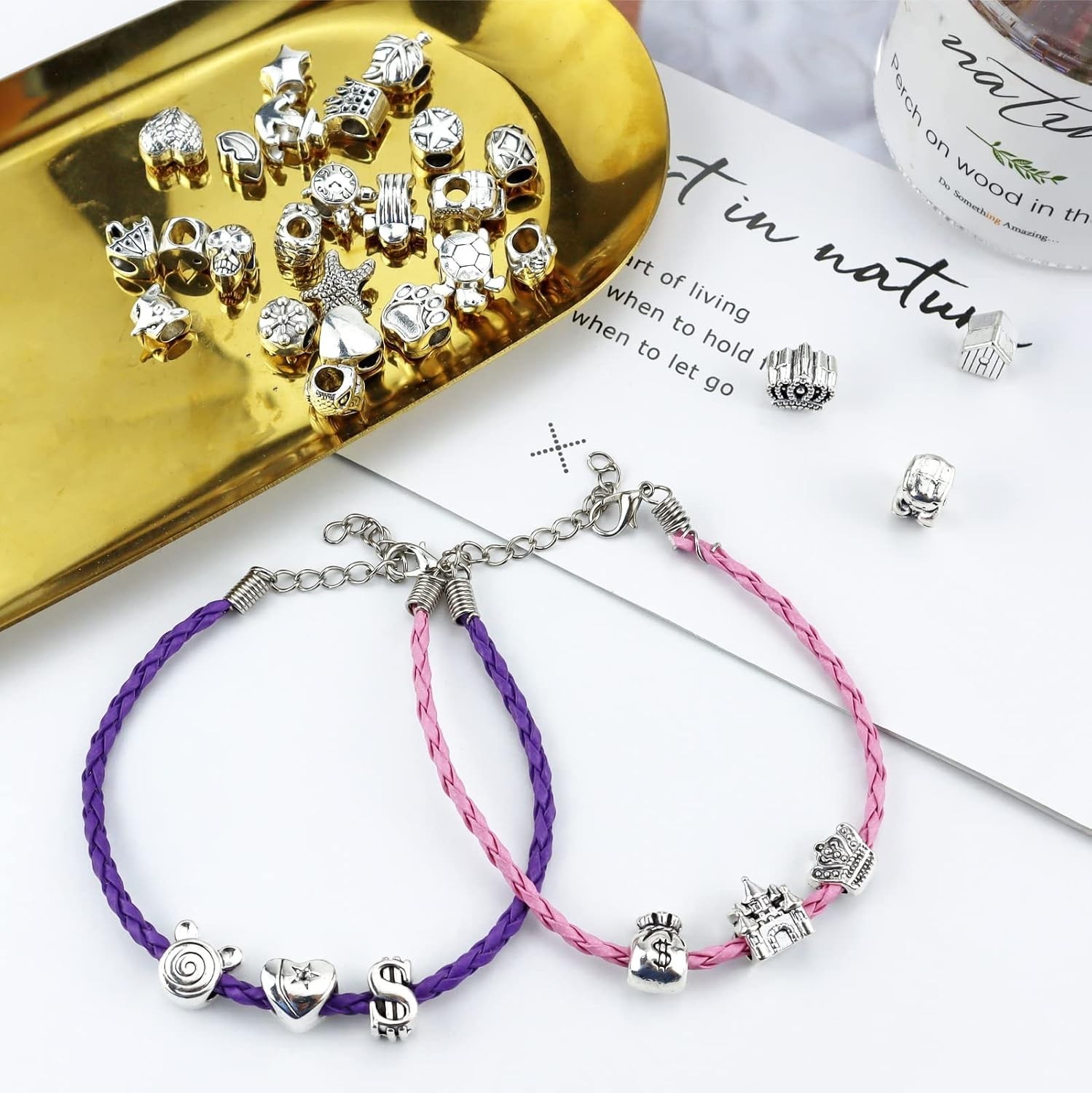 Wholesale Tibetan Silver Beads Set – 40 Loose Alloy Beads for Jewelry Crafts
