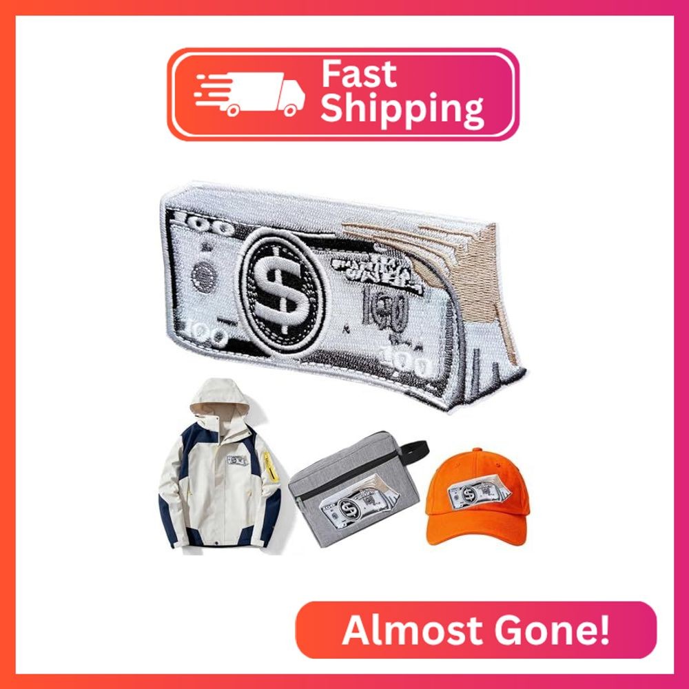 Retro Old Money 100 Dollar Iron On Embroidered Patch for Clothes Bags Jeans Back