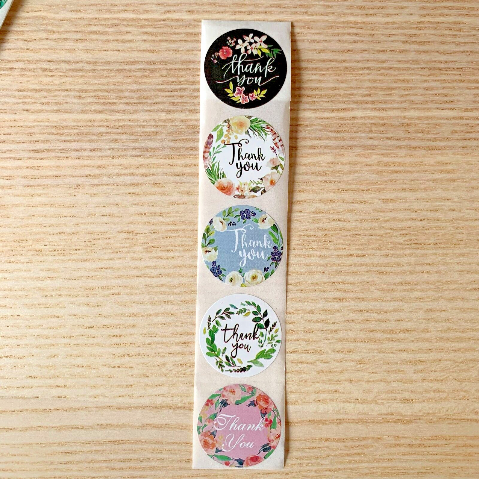 15Pcs Thank You Stickers Seal Labels Flower Craft Packaging Sticker Sealing