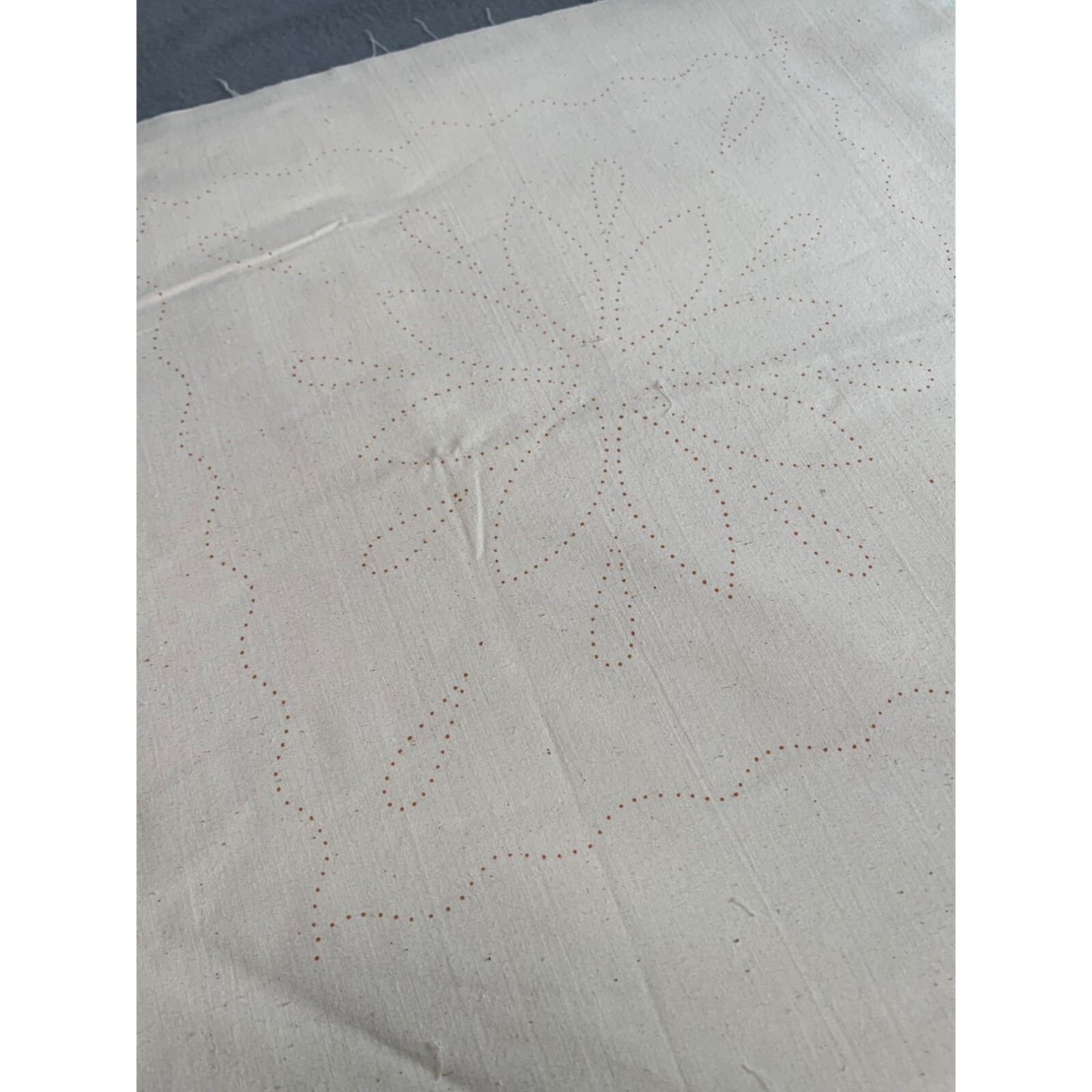 18 x 18 Snowflake Candlewicking Cotton Muslin Quilt Block Stamped Pattern