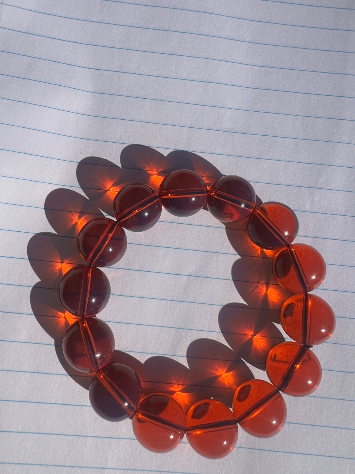 Natural Cherry Tea Amber Bracelet Green Film Crystal clear DIY Round Beads