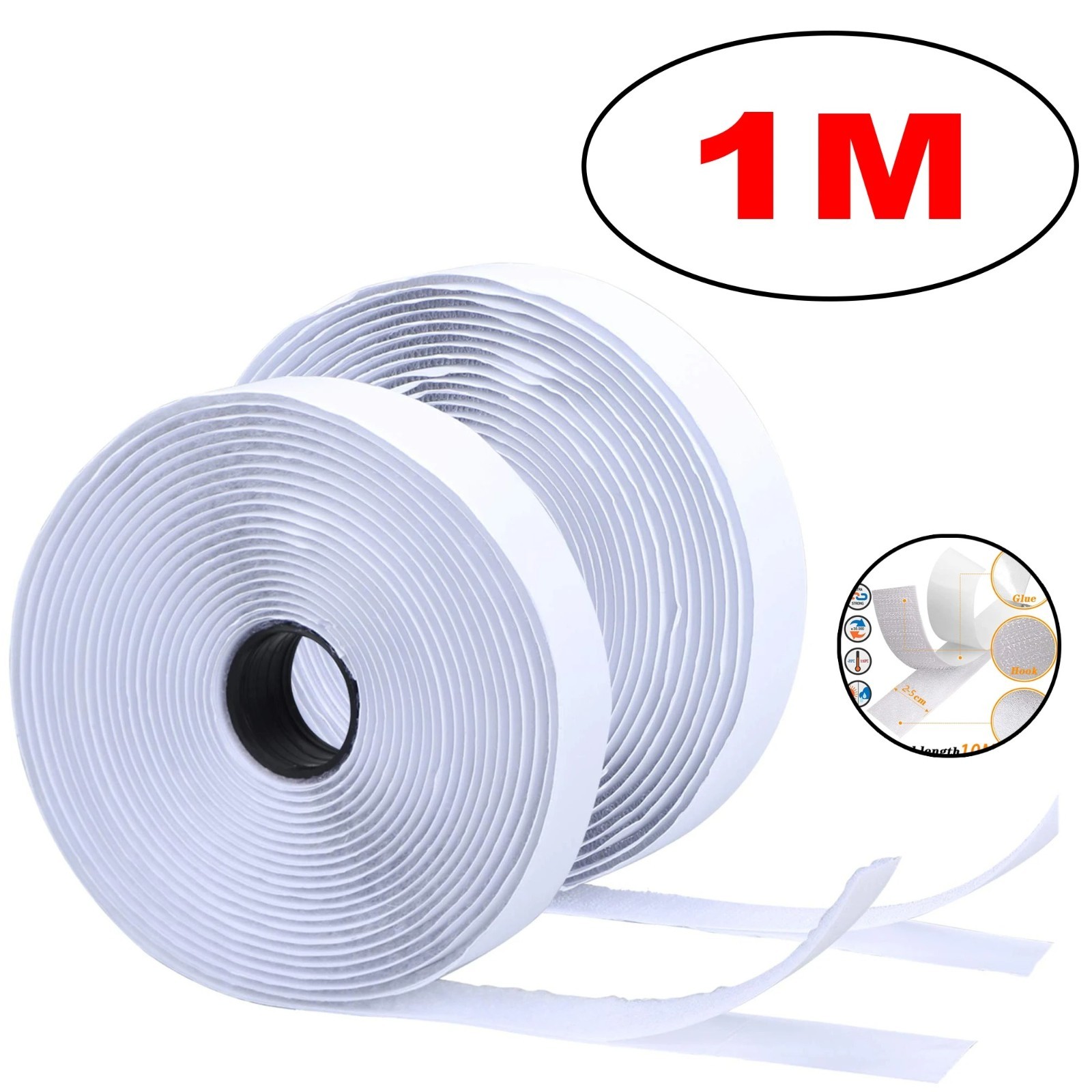 Hook Loop Self Adhesive Fastener Tape Heavy Duty Double Sided Sticky Tape