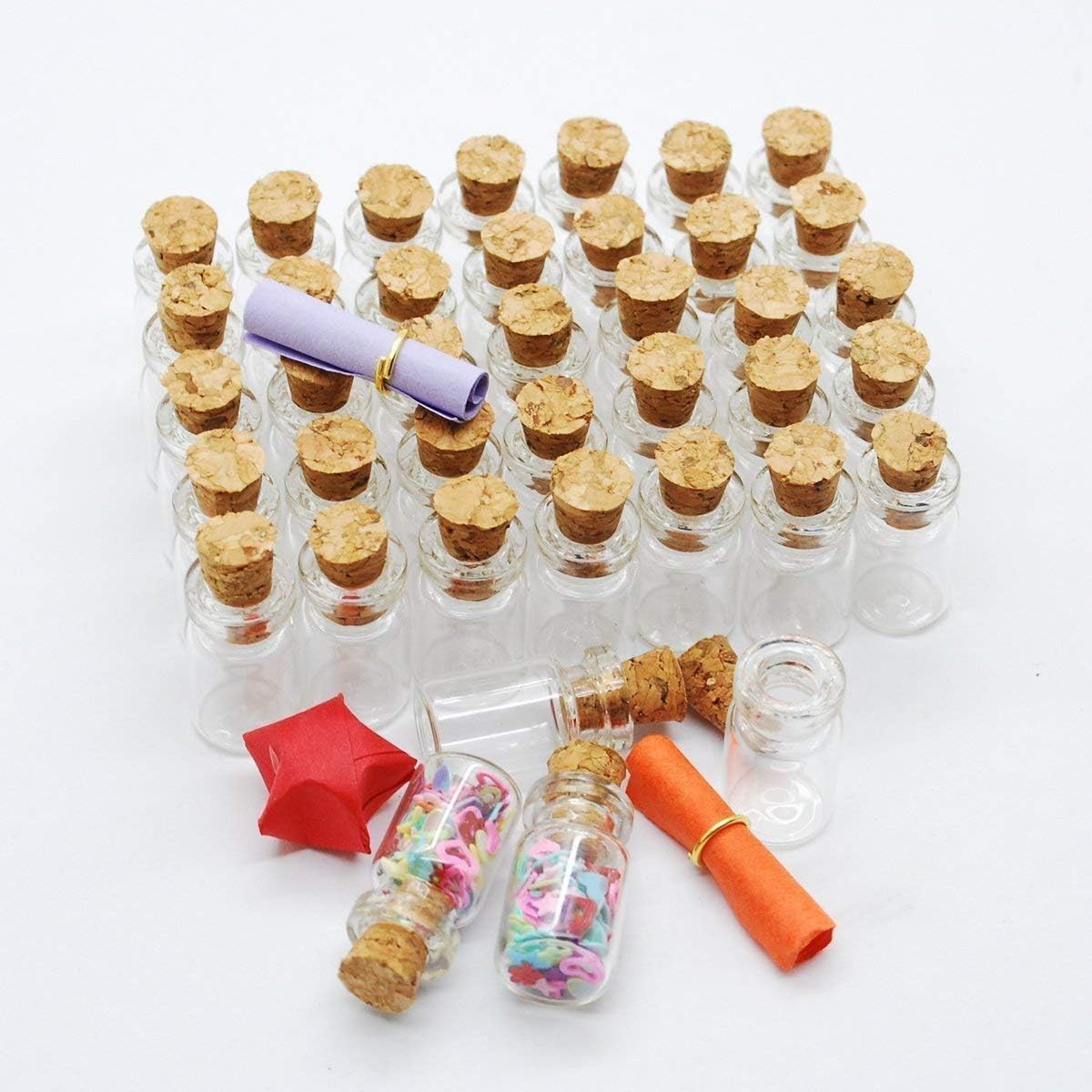 0.5ML Cork Bottles Vials Clear Glass Bottles Mini Tiny Jars Bottles With Corks M