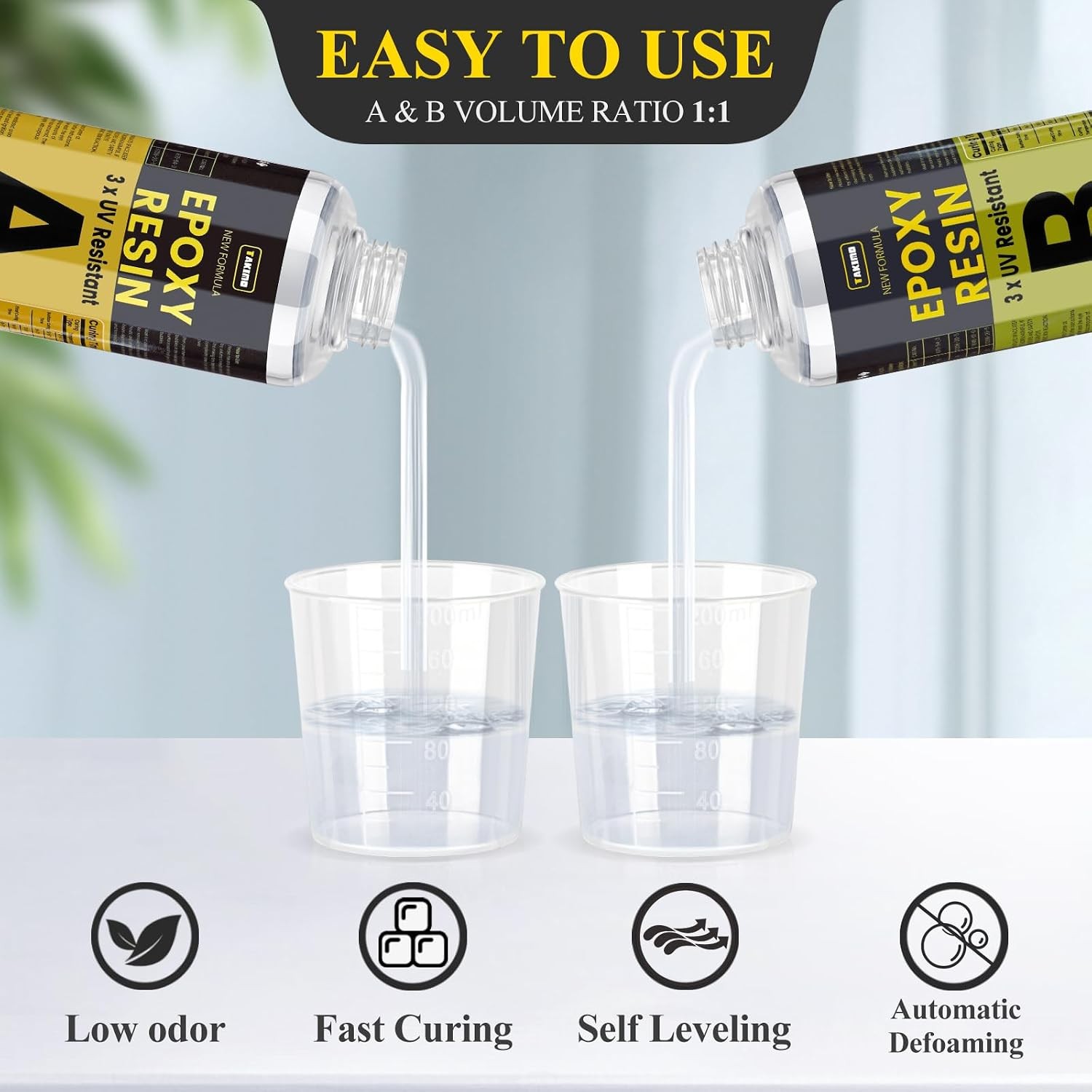 16oz 3× UV Resistant Epoxy Resin Kit Crystal Clear Non-Yellowing Starter Set