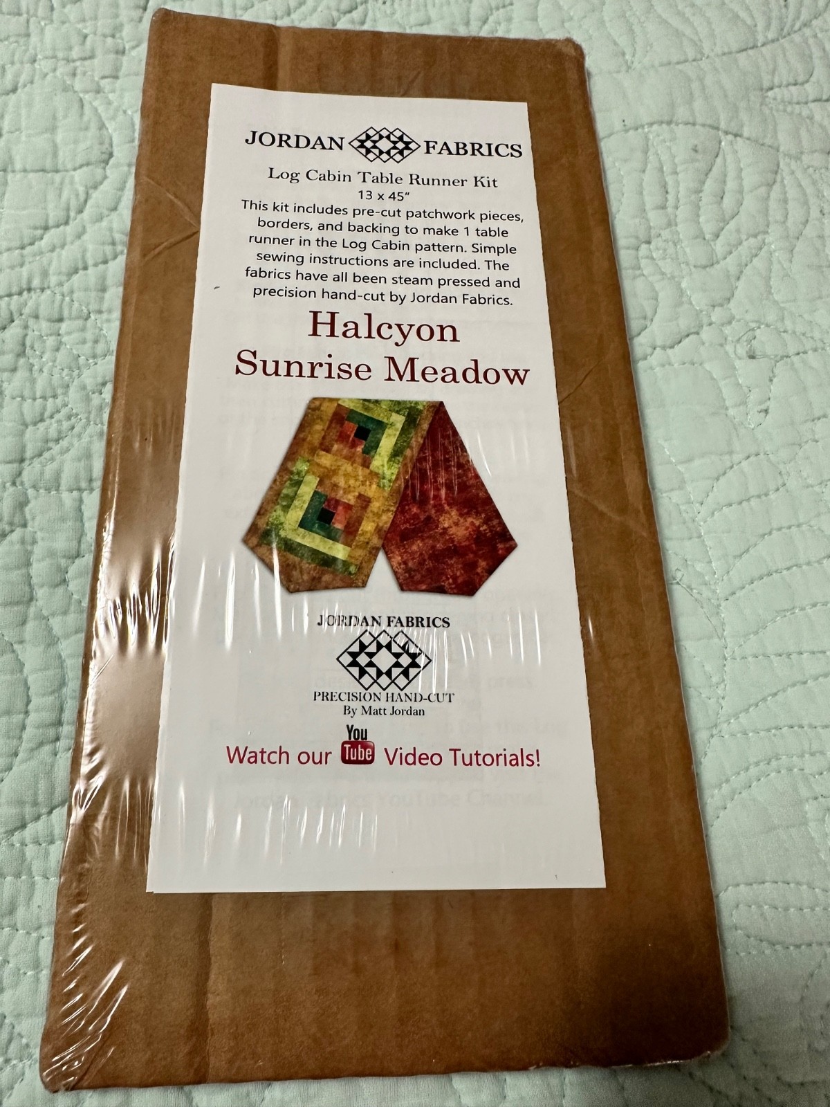 Jordan Fabrics Log Cabin Table Runner Kit HALCYON SUNRISE MEADOW 13×45