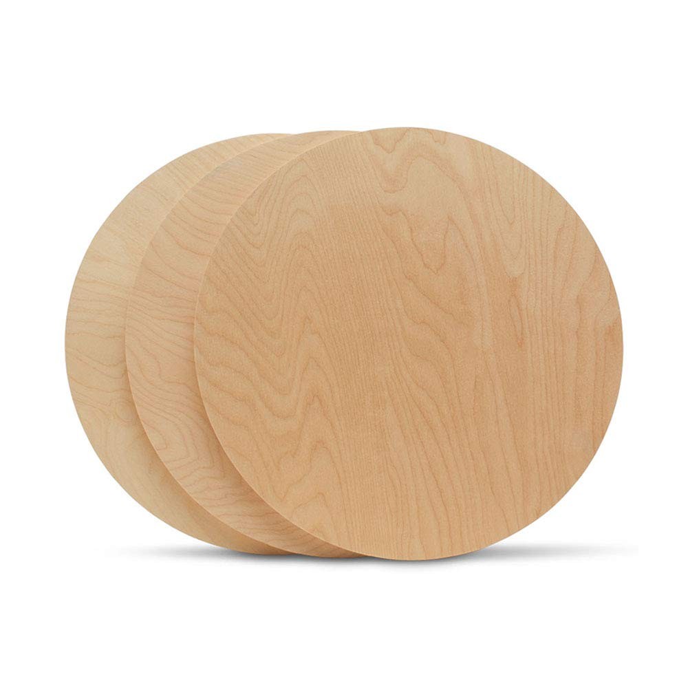 Wood Circles 15 inch 1/2 inch Thick, Unfinished Birch Plaques, Pack of 3 Wood…