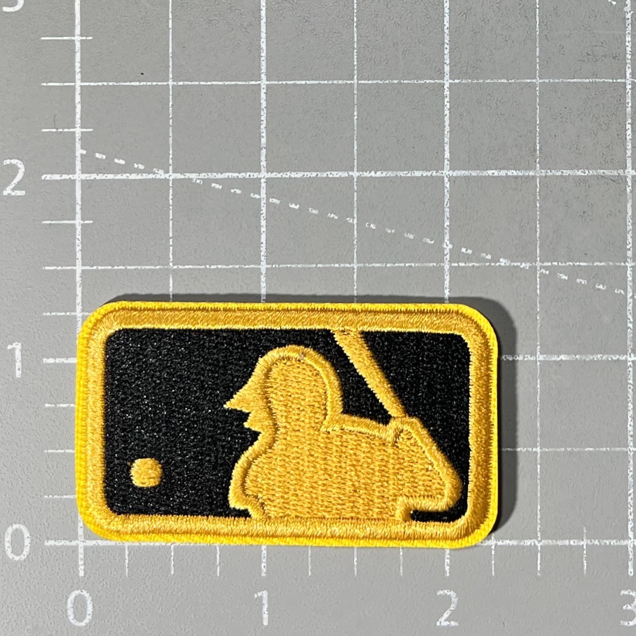 Gold Batterman Patch MLB Logo MVP Cy Young RoTY Embroidered Iron On 2.25×1.25″