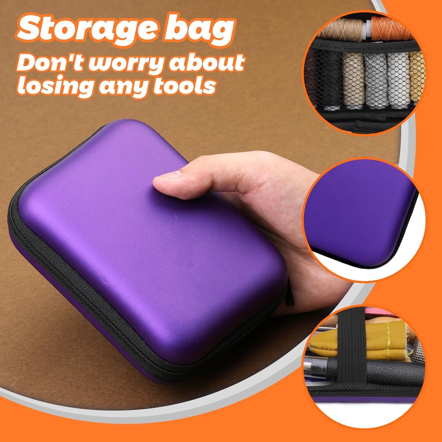 54 Pcs Leather Sewing Kit Heavy Duty Sewing Upholstery Repair Kit for Car Boots