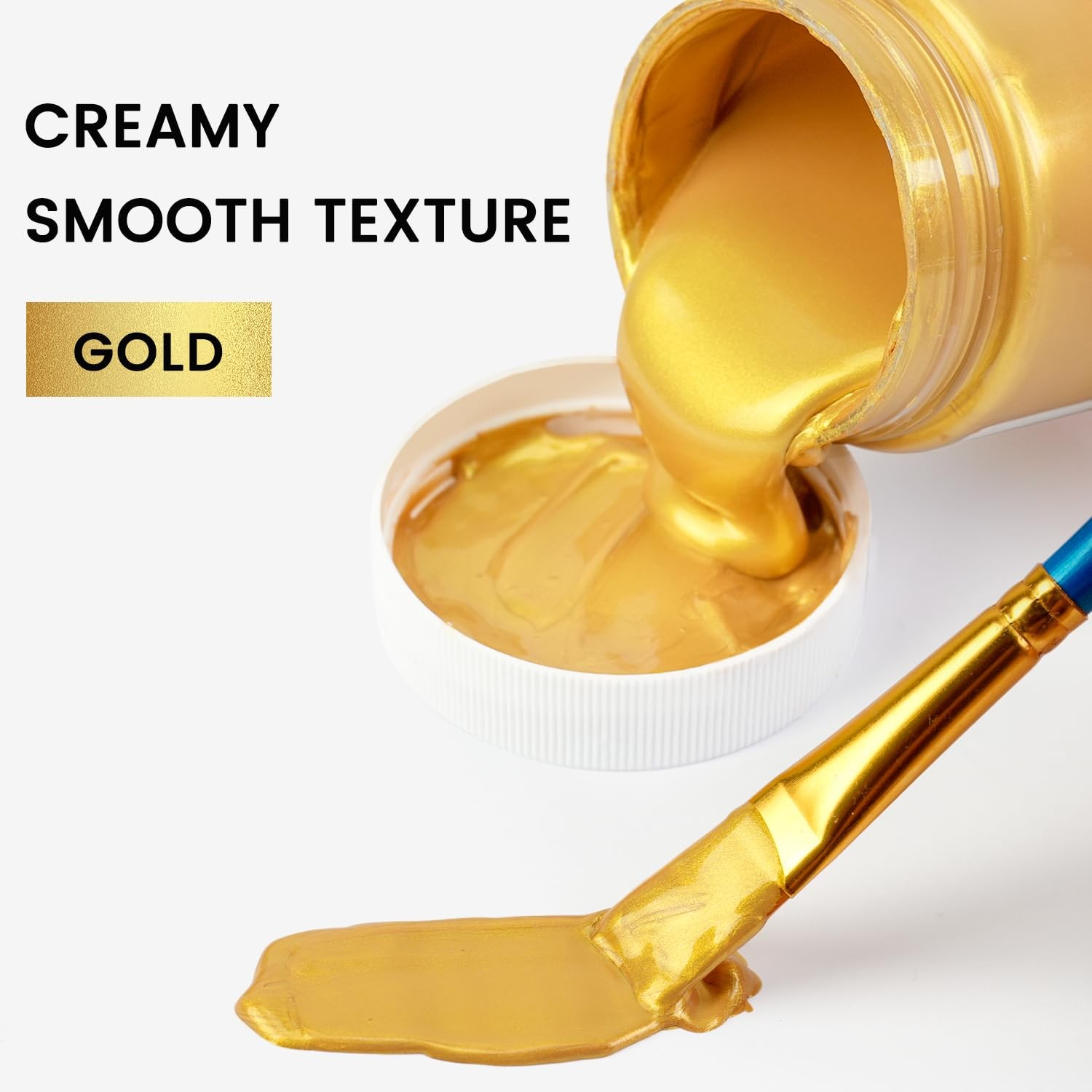 ARTME Acrylic Paint Metallic Gold, 100ml Gold 3.38 Fl Oz (Pack of 1),