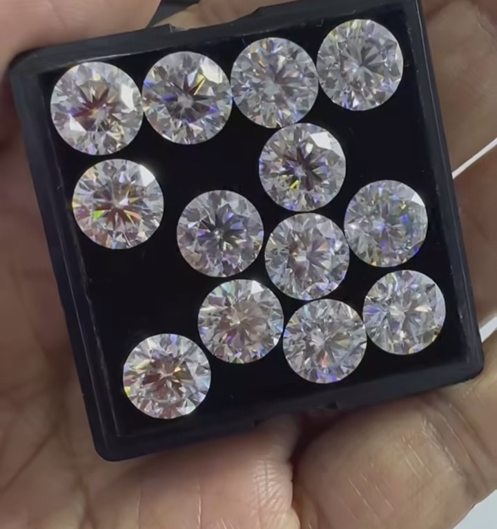 Natural Diamond 5PC 5Ct Round Cut White Color VVS1 ! Excellent Certified
