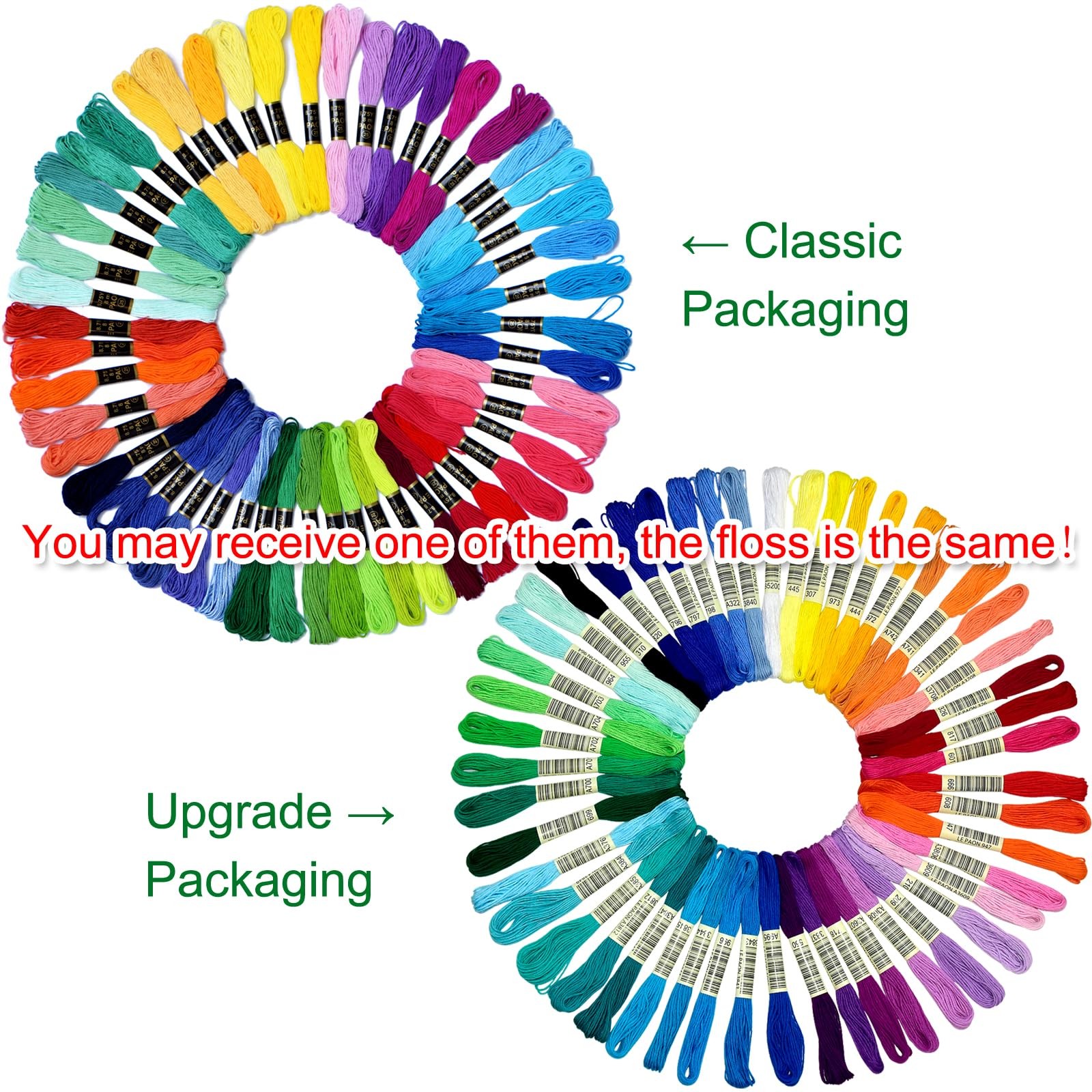 Friendship Bracelet String 50 Skeins 1 Pack, vibrant rainbow color