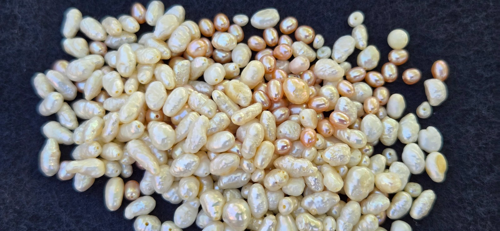 Vtg Lot of 50 Gram Genuine Freshwater Pink Biwa Natural Pearl Rice Baroque Beads