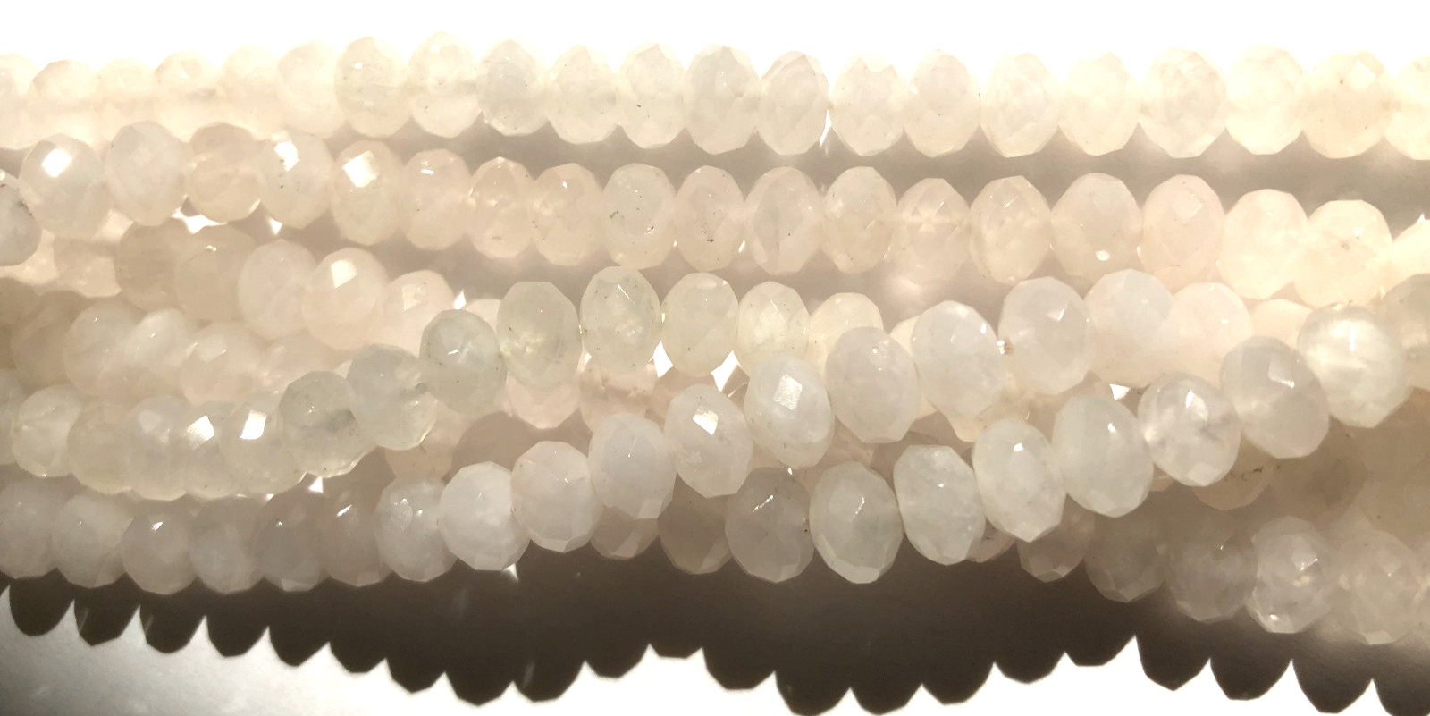 Natural Rose Quartz Beads 5x8mm FACETED Rondelles (Lot of 6 Strands)