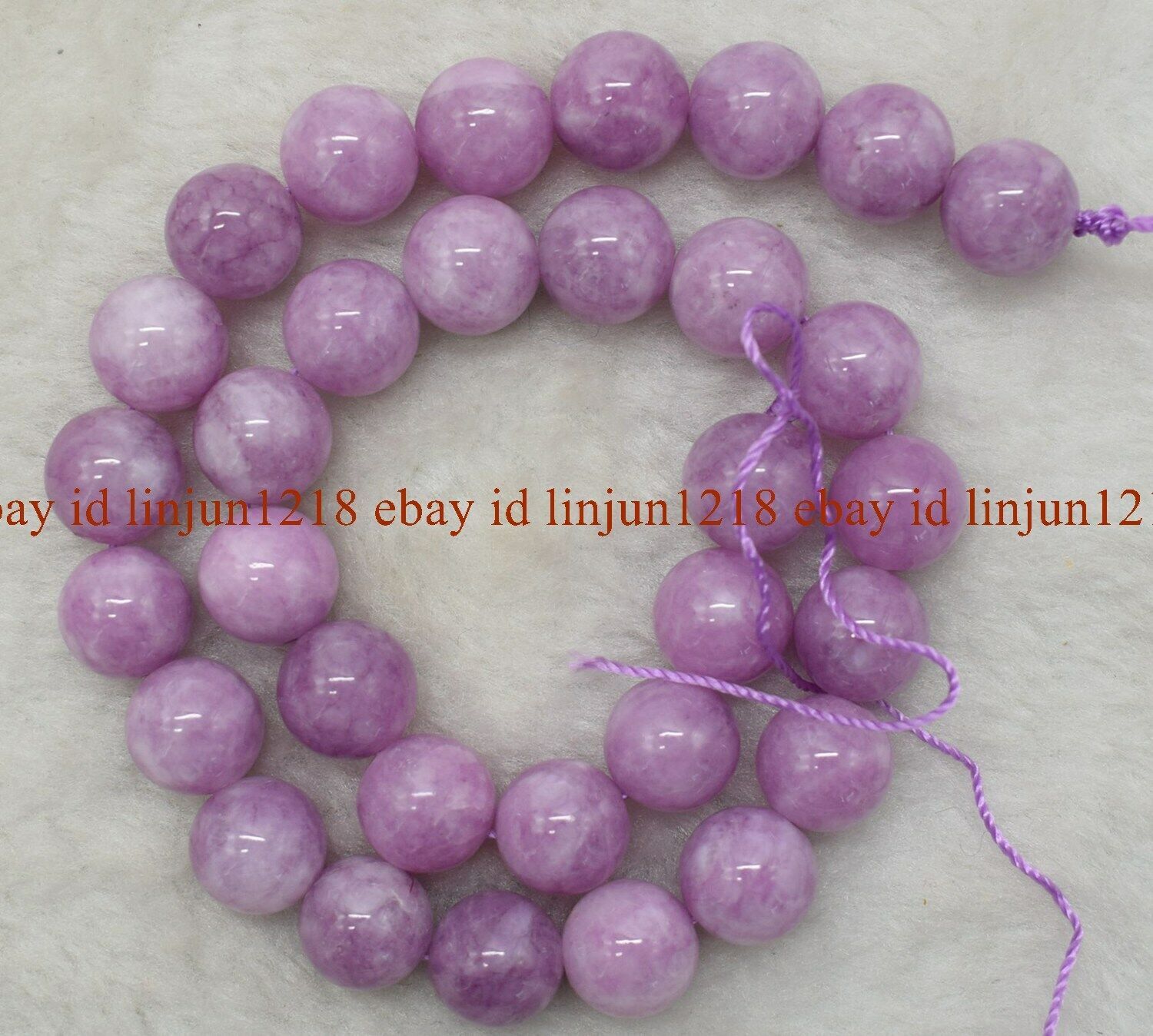 Natural 6/8/10/12mm Purple kunzite Round Gemstone Loose Beads 15″