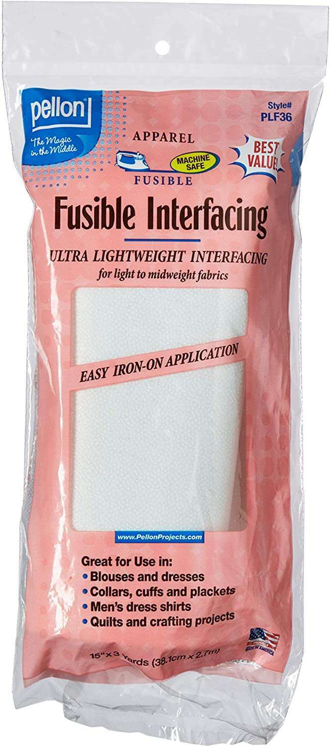 Pellon PLF36 Non woven Lightweight Fusible Interfacing 15″ x 3yd