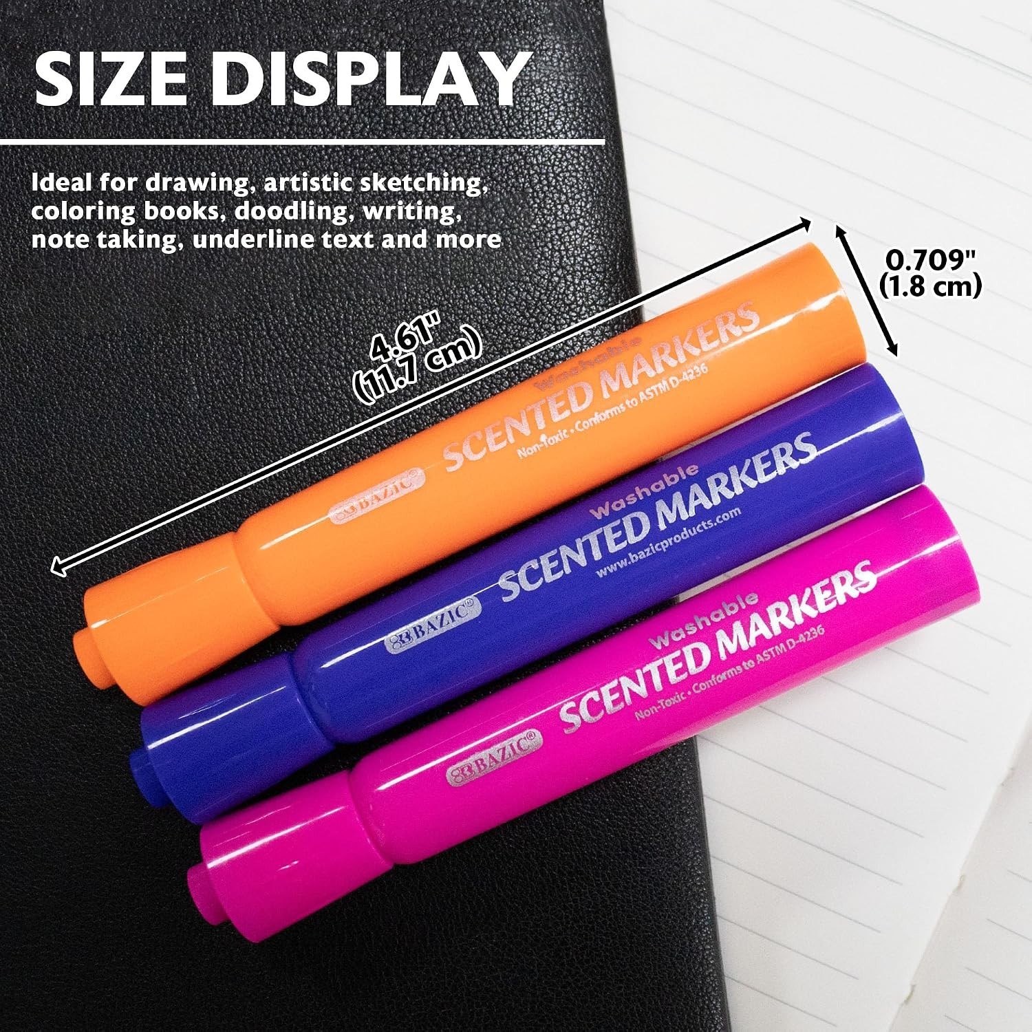 Non-Toxic Washable Scented Markers – 10 Colors for Coloring Fun and Learning
