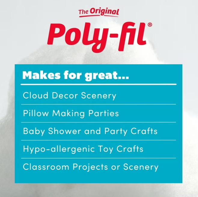 Poly-Fil Polyester Fiberfill Stuffing, 20lb Box, Bulk, by Fairfield