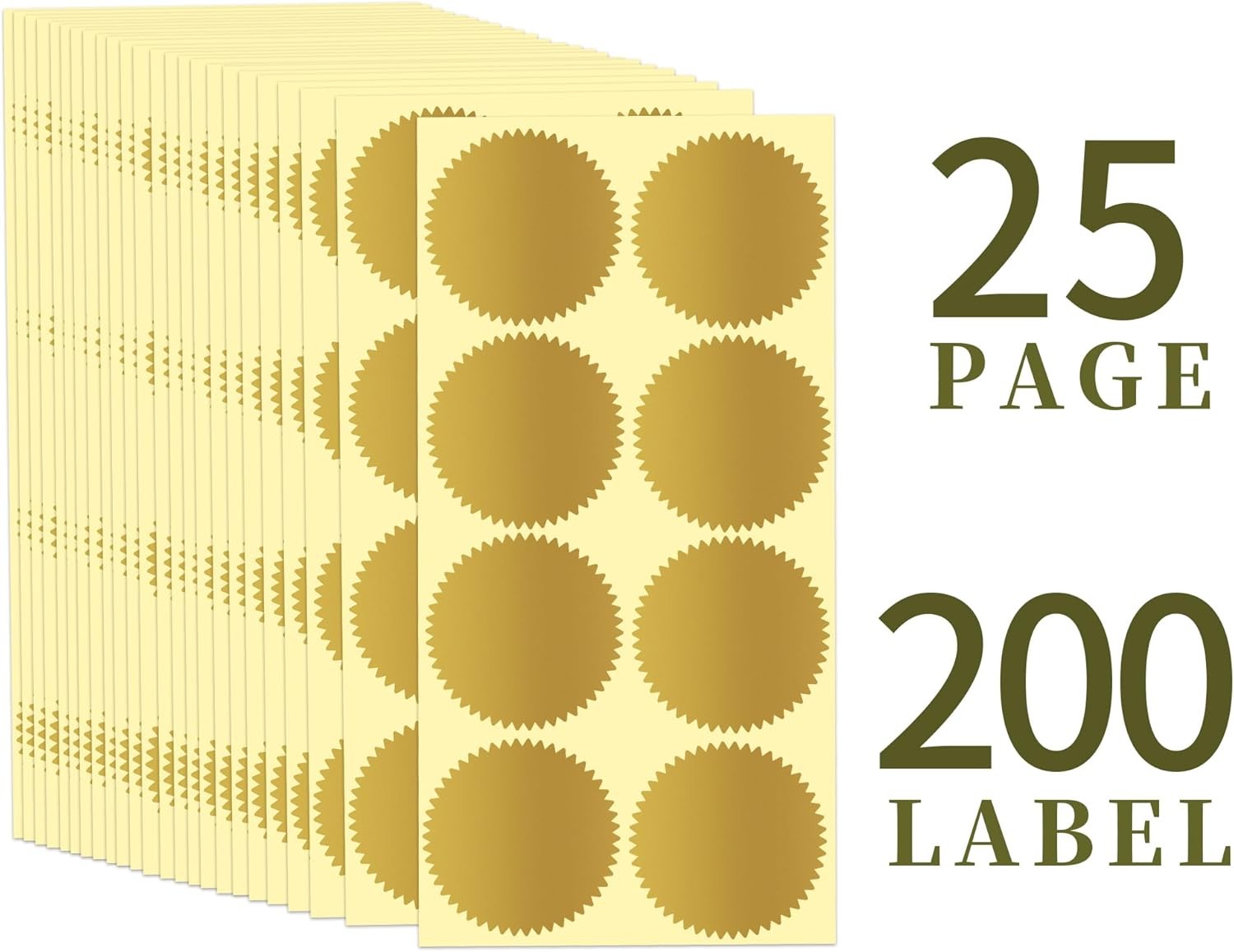 200 Pcs 2 Inch Embossing Stickers Gold Metallic Seals Certificate Sealing Labels