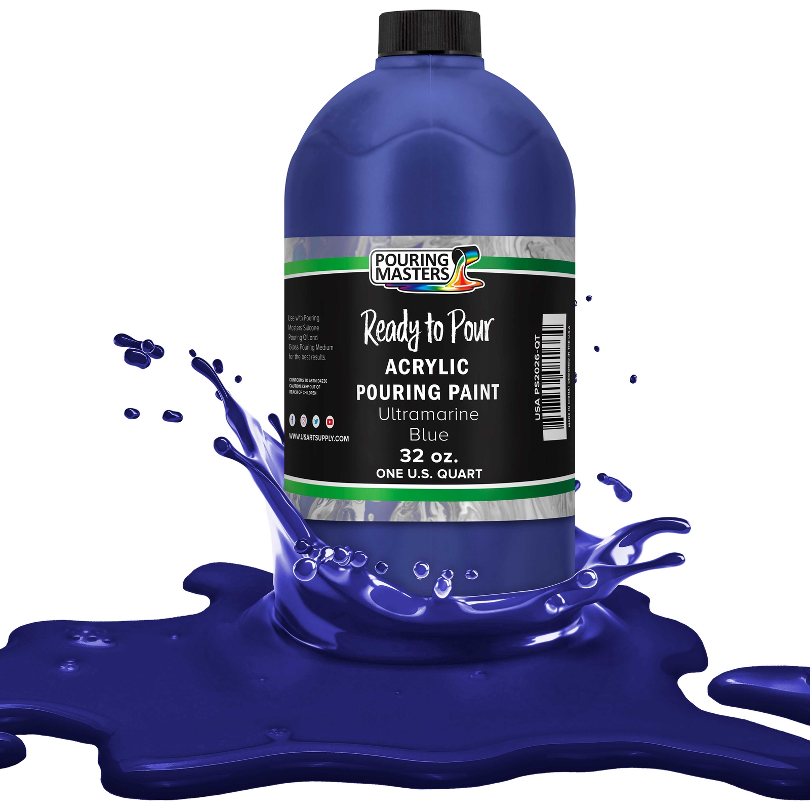 Pouring Masters Ultramarine Blue 32-Ounce (Quart) Acrylic Pouring Paint