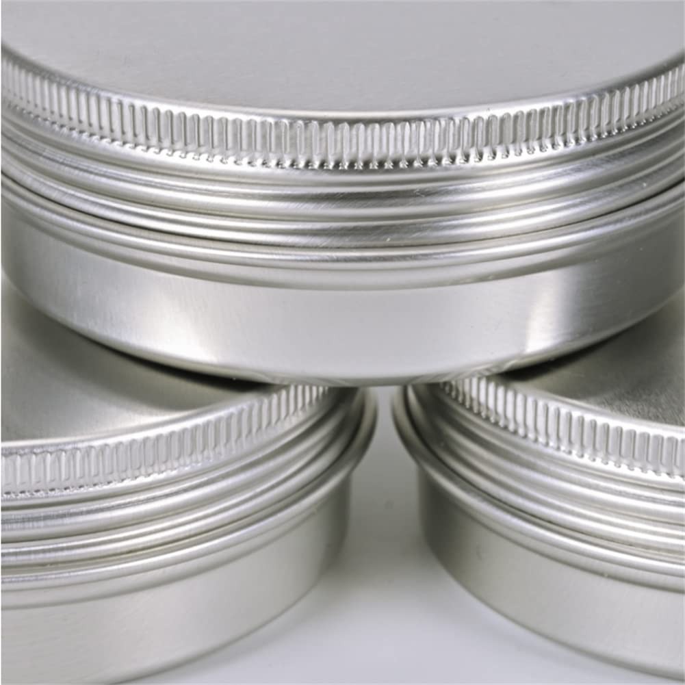 24 Pack (1 Oz/30Ml) Screw Top round Aluminum Tin Cans, Metal Tin Storage Jar Con